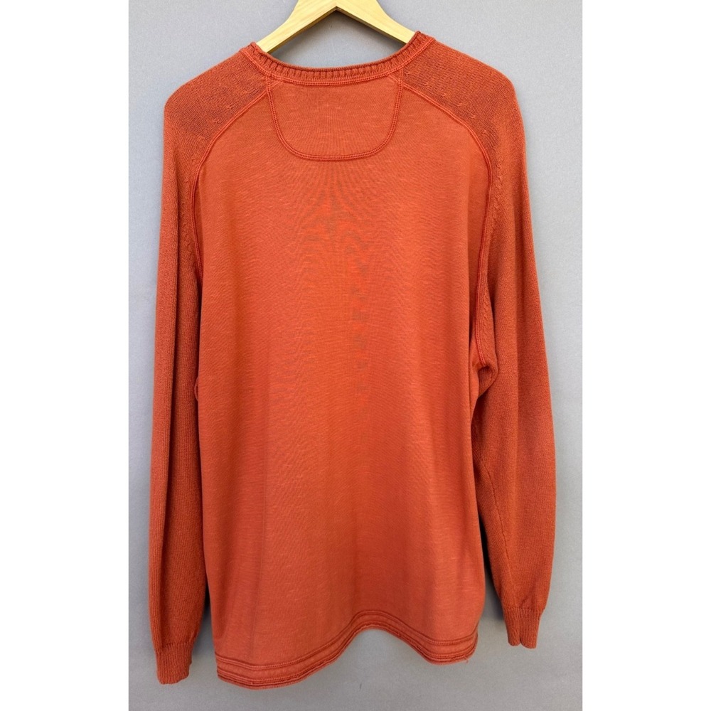 Tommy Bahama Men's L Burnt Orange Crewneck Sweater‎ 100% Cotton Knit Pullover - Picture 3 of 8